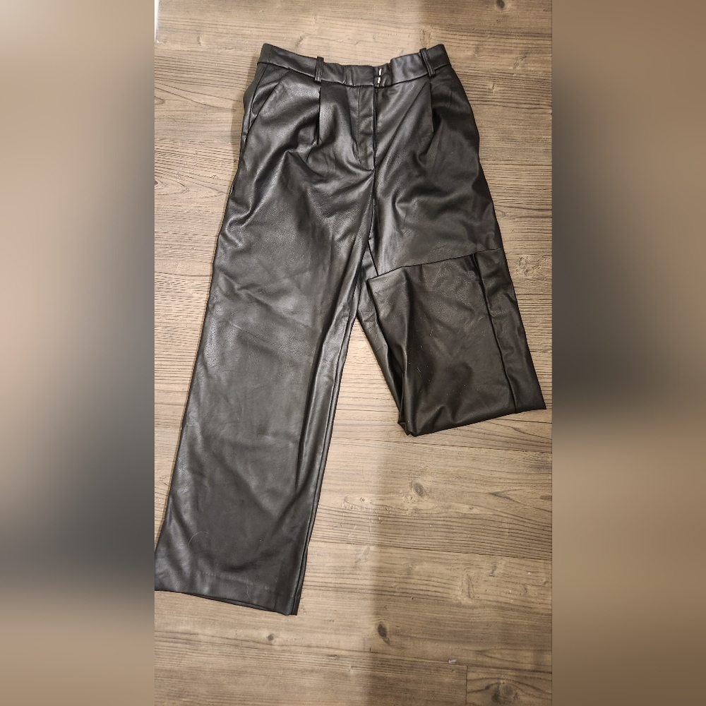 VEGAN Faux Leather Wide legged Pants